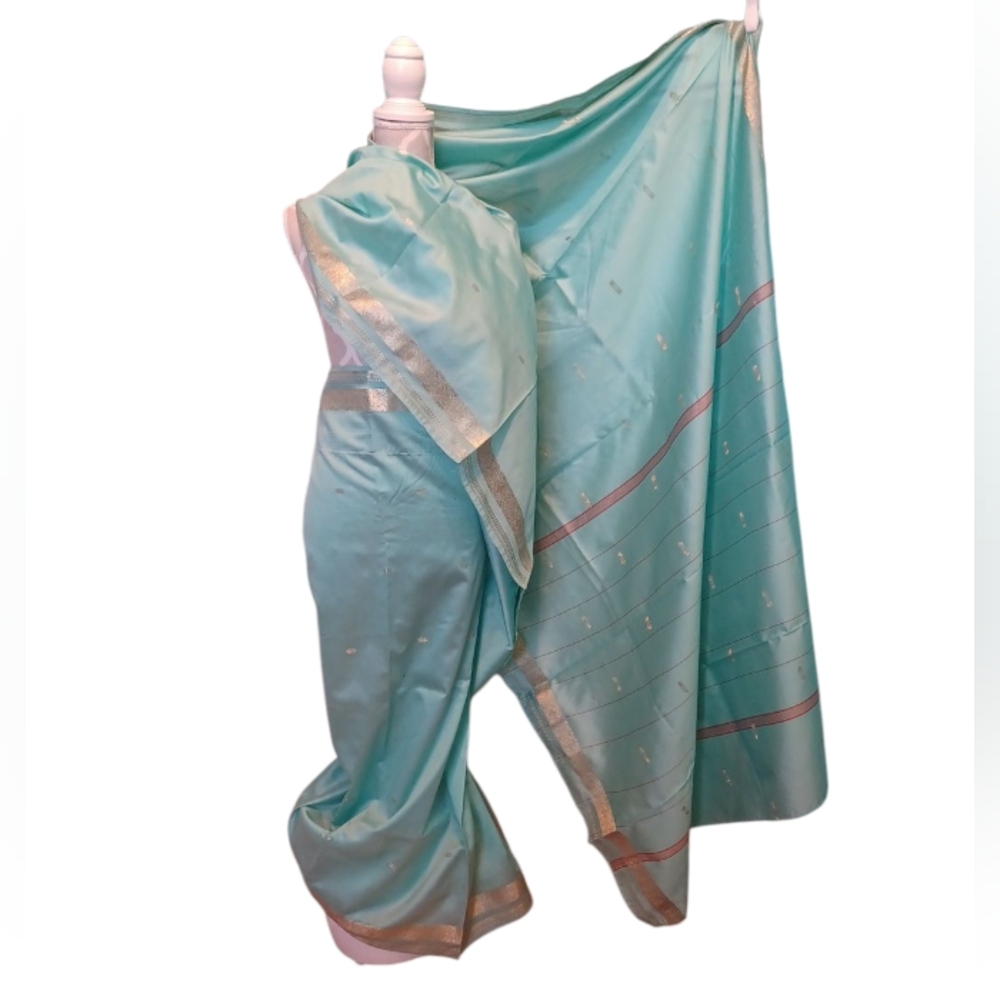 Saree - Mint Green/ Gold 6476